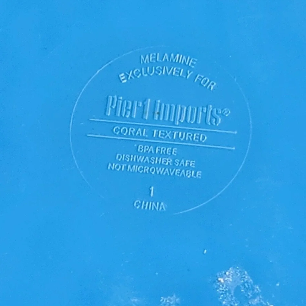 Pier 1‎ Melamine Blue Coral Textured Dinner Plate 11